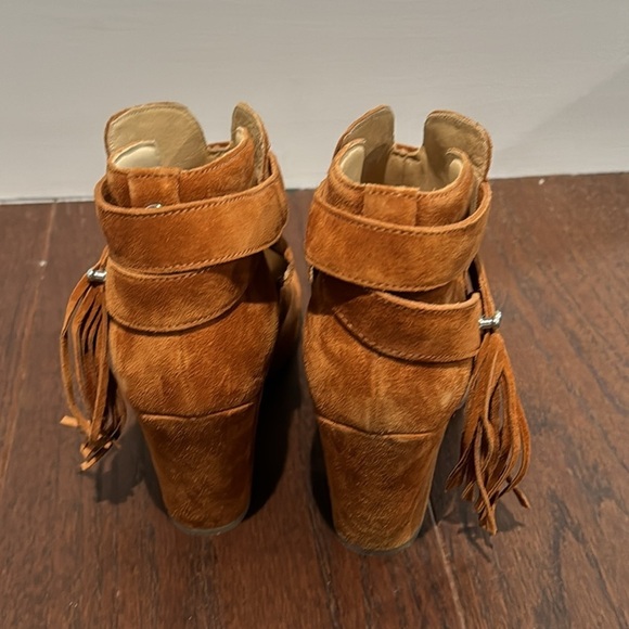 Rag & Bone Womenms Camel Brown Suede Harrow Boots with Fringe Size 37.5/7.5 - Picture 4 of 5